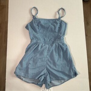 Hollister Women’s Tie Back Denim Lightweight Romper